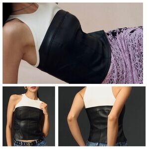 Anthropologie x Pilcro faux leather sleeveless tank top